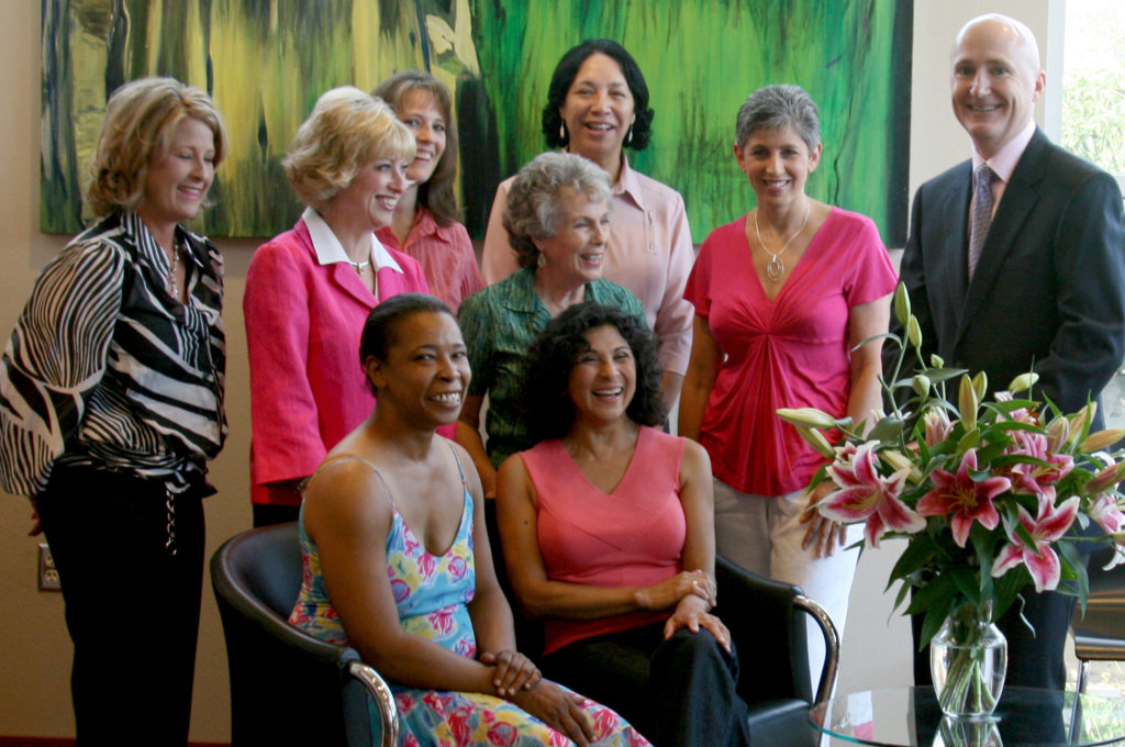 Photo of Dr. Kunkel in Fort Worth with breast cancer survivors