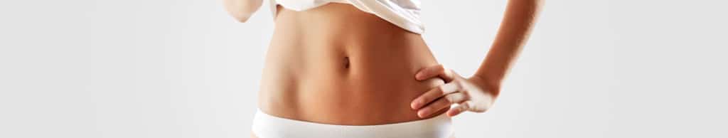 Photograph of a thin woman's abdomen