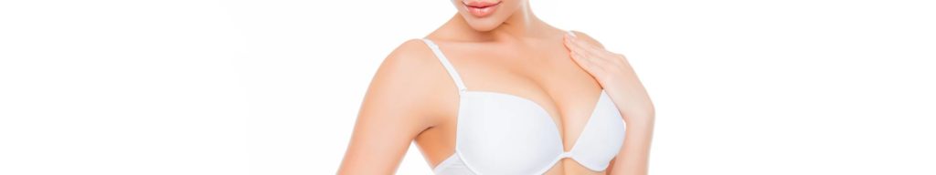 Image of a woman wearing a white bra.