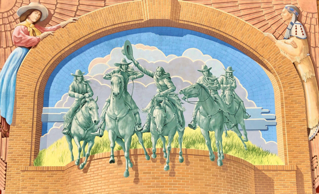 National Cowgirl Museum and Hall of Fame mural in Fort Worth, Texas