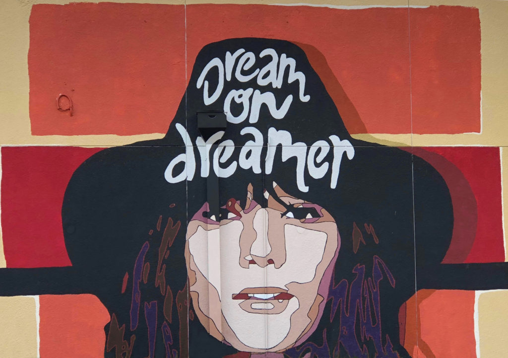 Dream on Dreamer mural on Camp Bowie in Fort Worth, Texas