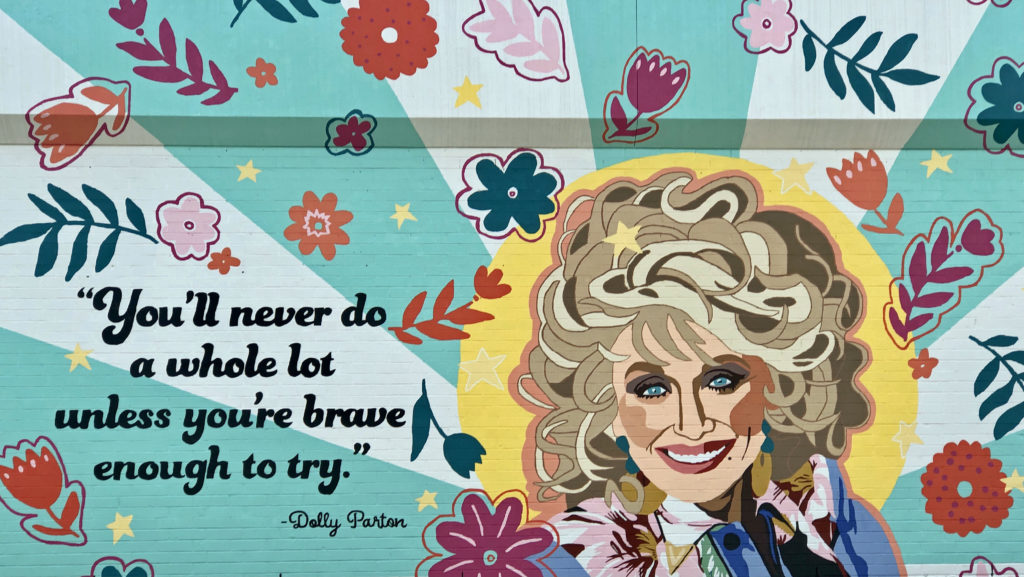 Dolly Parton mural at Ridglea Market in Fort Worth, Texas