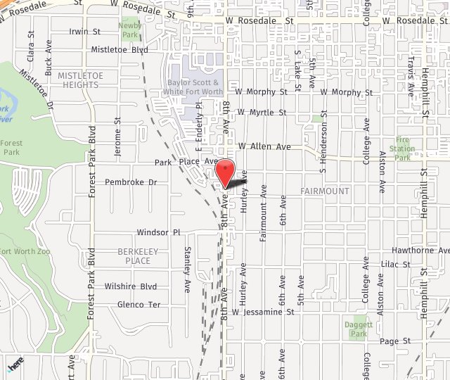 Location Map: 1830 8th Avenue Fort Worth, TX 76110