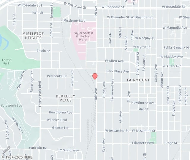 Location Map: 1830 8th Avenue Fort Worth, TX 76110